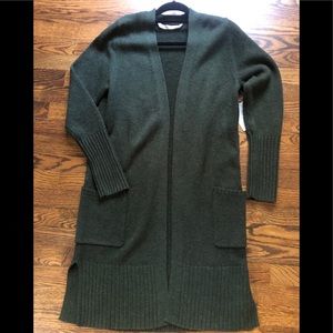 NWT ATHLETA Hunter Green Passage Duster Cardigan L